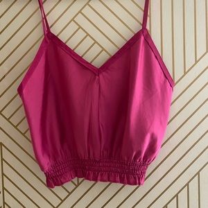 Pink zara semi crop top small